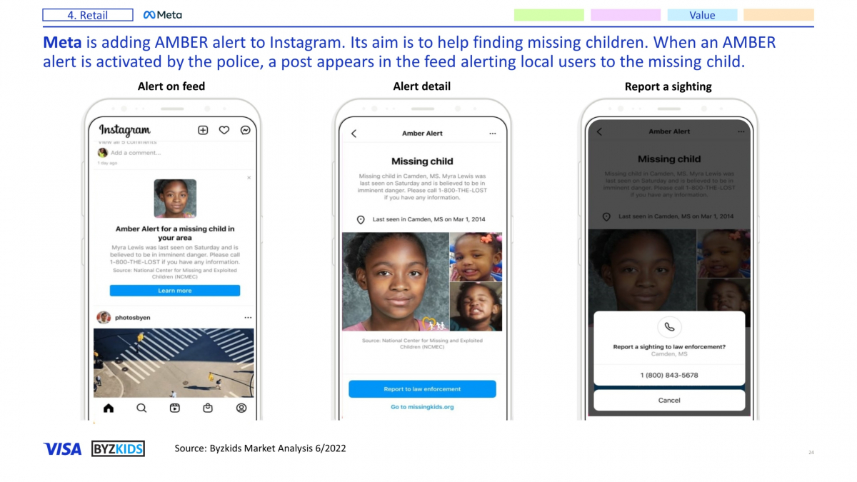 Meta is adding AMBER alert to Instagram. Its aim is to help finding lost and abducted children. When an AMBER alert is activated by the police, a new post will appear in the Instagram feed alerting local users to the missing child.
